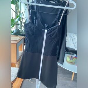 House of CB side brand mistress rock black corset mini dress